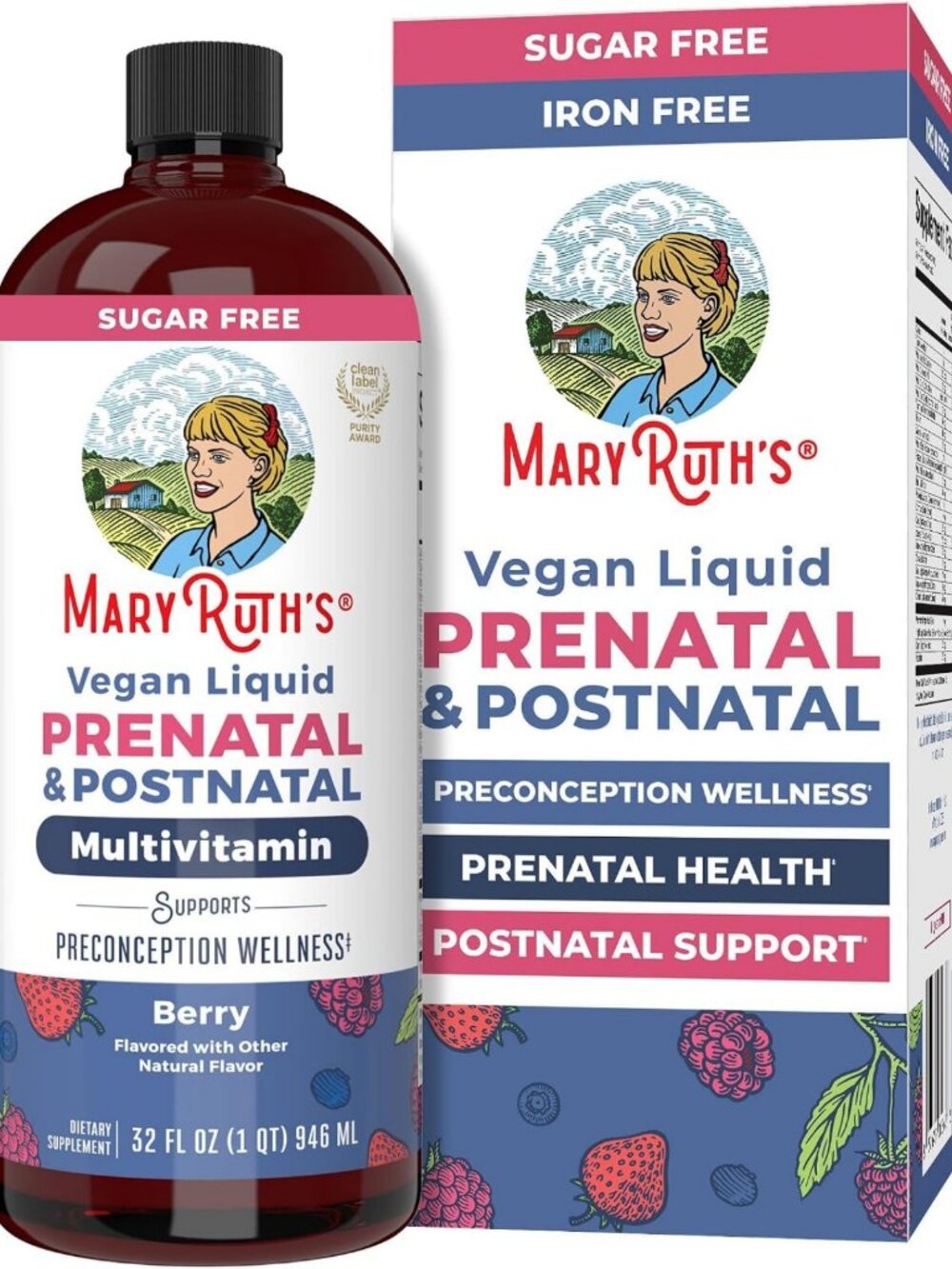 Sugar-Free Liquid Postnatal & Prenatal Vitamins for Women, 32oz - Essential